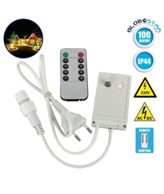 Ασύρματος Controller Αδιάβροχος IP44 AC-DC 230 Volt για έως 100 μέτρα Φωτοσωλήνα LED GloboStar 22639